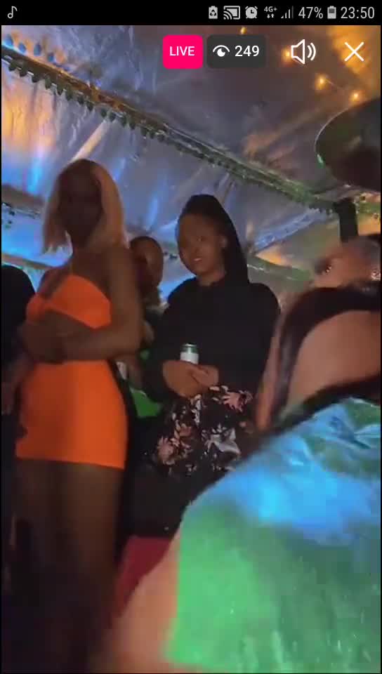 Party girls dancing while showing their pussies in the club